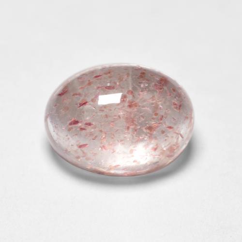 Quartzo morango rosa natural 1,53ct, corte oval, translúcido