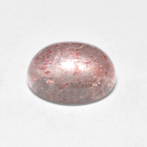Quartzo morango rosa natural 1,53ct, corte oval, translúcido