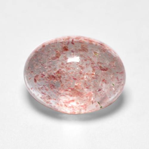 Quartzo morango rosa natural 1,45ct, corte oval, translúcido