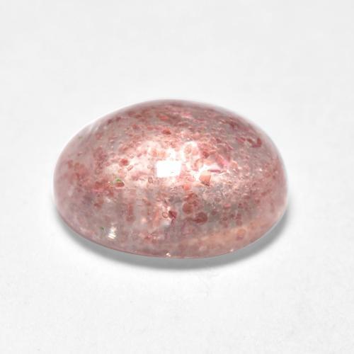 Quartzo morango rosa natural 1,45ct, corte oval, translúcido