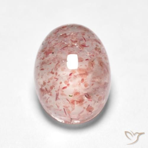 1.58ct Natural Rosa Flamingo Quartzo Morango, oval, Translúcido