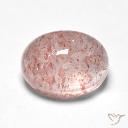 Quartzo Morango Rosa Flamingo Natural 1.58ct, oval, Translúcido