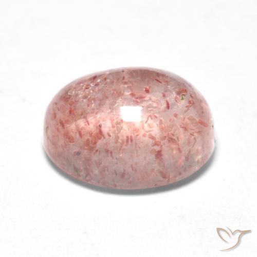 Quartzo Morango Rosa Flamingo Natural 1.58ct, oval, Translúcido
