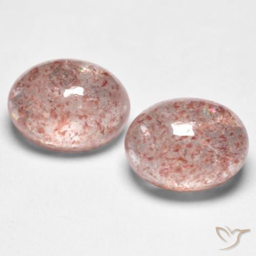 3.26ctw Natural Luz rosa Quartzo Morango, oval, Translúcido