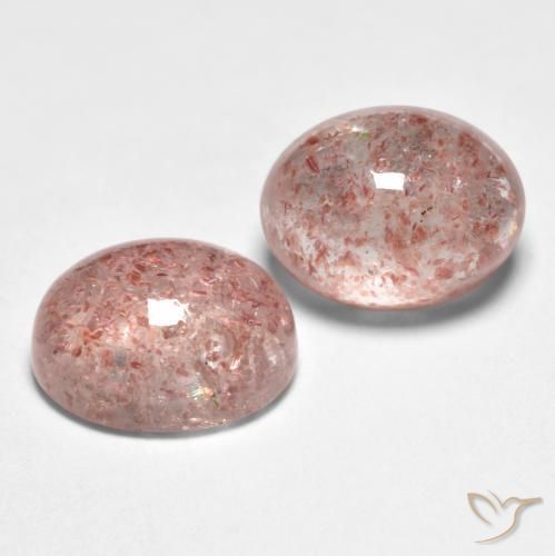 Pedras preciosas de Quartzo Morango Luz rosa natural de 3.26 ct, oval, Translúcido