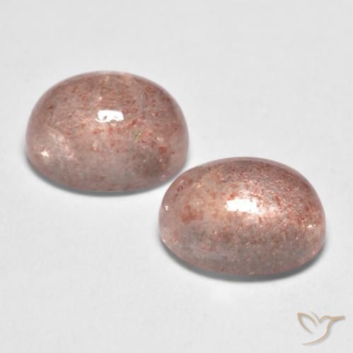 Pedras preciosas de Quartzo Morango Luz rosa natural de 3.29 ct, oval, Translúcido