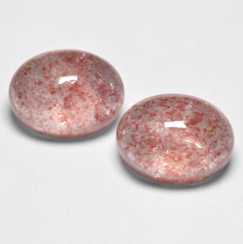 Pedras preciosas de quartzo morango rosa natural de 2,99 ct, corte oval, translúcido