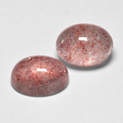 Pedras preciosas de quartzo morango rosa natural de 2,99 ct, corte oval, translúcido