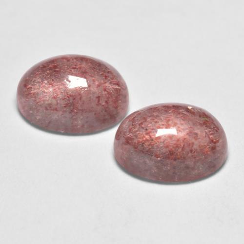 Pedras preciosas de quartzo morango rosa natural de 2,99 ct, corte oval, translúcido