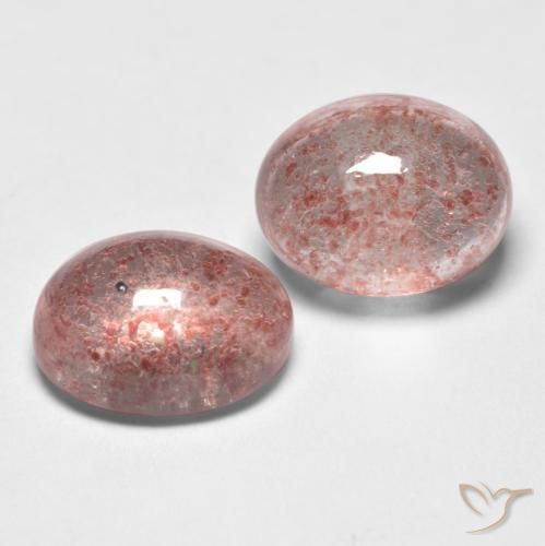 Pedras preciosas de Quartzo Morango Rosa Profundo natural de 3.31 ct, oval, Translúcido
