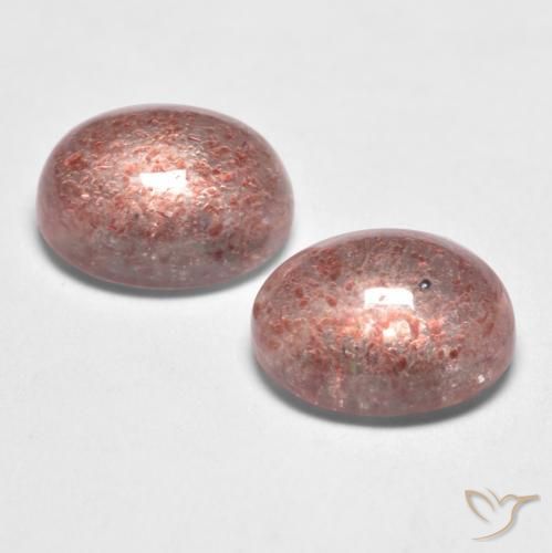 Pedras preciosas de Quartzo Morango Rosa Profundo natural de 3.31 ct, oval, Translúcido