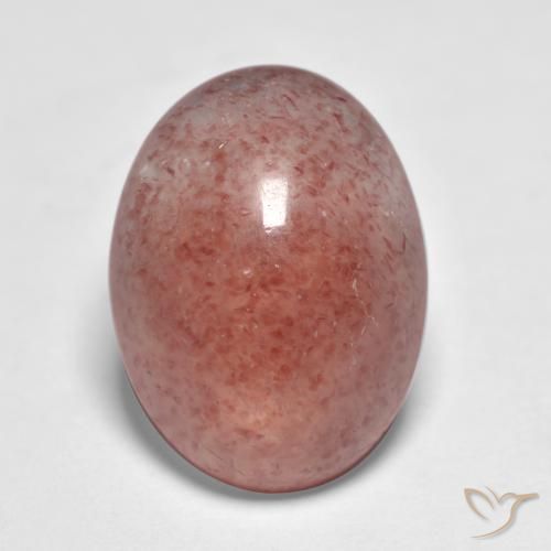 7.41ct Natural Tijolo vermelho Quartzo Morango, oval, Translúcido