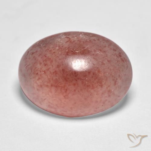 Quartzo Morango Tijolo vermelho Natural 7.41ct, oval, Translúcido
