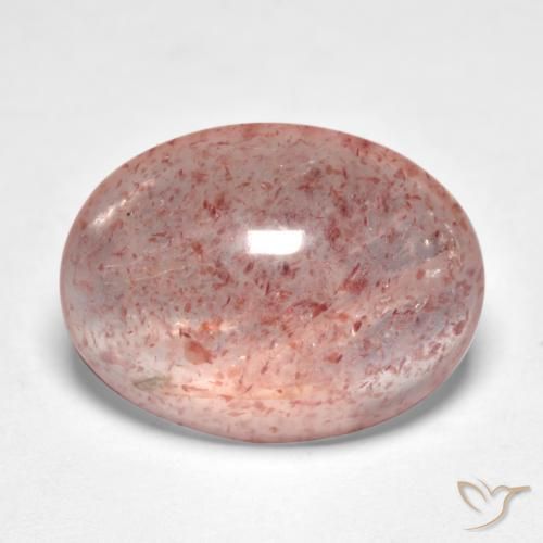 Quartzo Morango Rosa Terroso Natural 7.71ct, oval, Translúcido