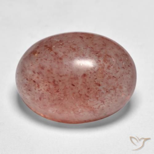 Quartzo Morango Terroso Rosa Avermelhado Natural 9.17ct, oval, Translúcido
