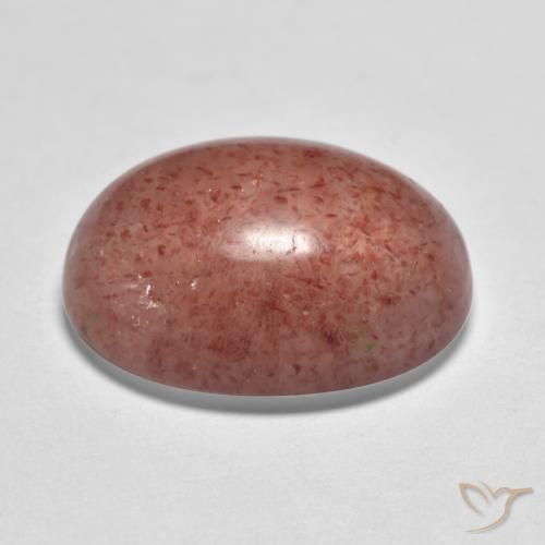 Quartzo Morango Terroso Rosa Avermelhado Natural 9.17ct, oval, Translúcido