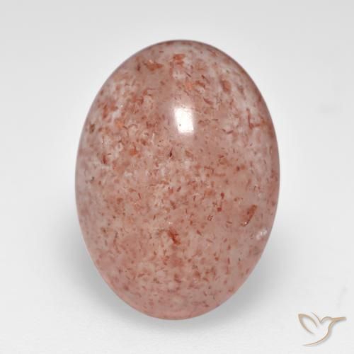 7.36ct Natural Rosa Alaranjado Quartzo Morango, oval, Translúcido