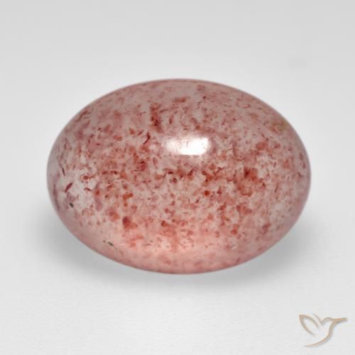 Quartzo Morango Rosa Médio Claro Natural 7.67ct, oval, Translúcido