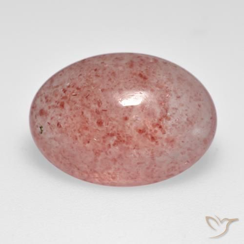 Quartzo Morango Rosa Médio Claro Natural 7.12ct, oval, Translúcido