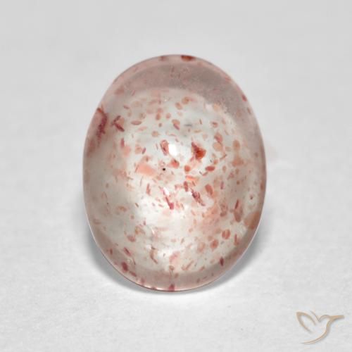 1.00ct Natural Laranja Rosa Quartzo Morango, oval, Transparente
