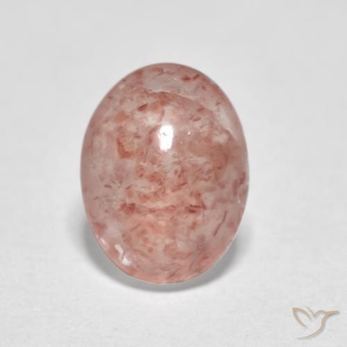 0.99ct Natural rosa médio Quartzo Morango, oval, Translúcido