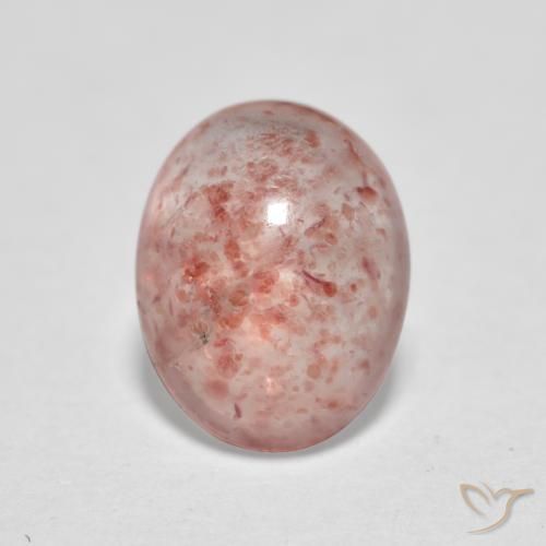 1.19ct Natural Rosa Terroso Quartzo Morango, oval, Translúcido