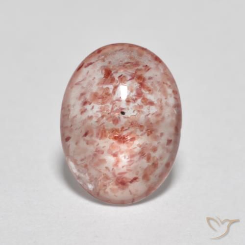 0.96ct Natural joaninha vermelha Quartzo Morango, oval, Transparente