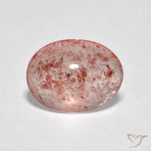 Quartzo Morango joaninha vermelha Natural 0.96ct, oval, Transparente
