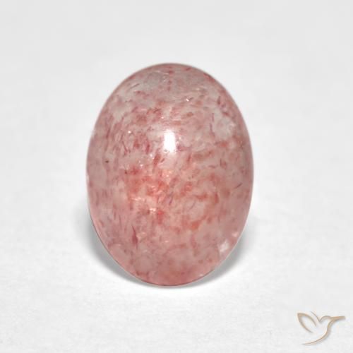 0.96ct Natural Rosa Terroso Quartzo Morango, oval, Translúcido
