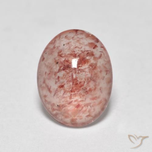 Quartzo Morango rosa médio Natural 1.12ct, oval, Translúcido