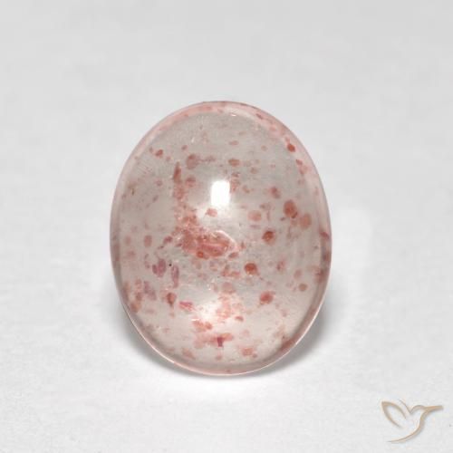 0.90ct Natural Luz rosa Quartzo Morango, oval, Transparente