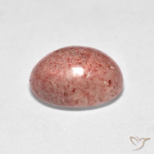 Quartzo Morango Rosa Terroso Natural 1.20ct, oval, Translúcido