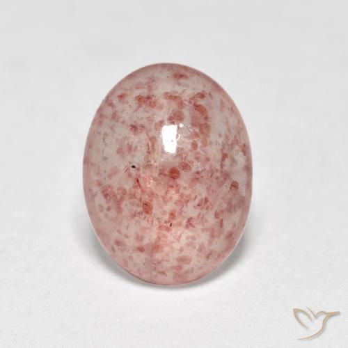 0.95ct Natural Rosa Terroso Quartzo Morango, oval, Translúcido