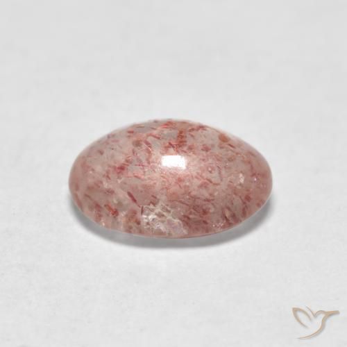 Quartzo Morango Rosa Terroso Natural 0.91ct, oval, Translúcido
