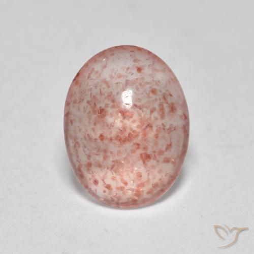 0.90ct Natural Rosa Terroso Quartzo Morango, oval, Translúcido