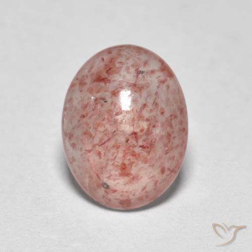 1.08ct Natural Rosa Terroso Quartzo Morango, oval, Translúcido