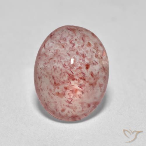 Quartzo Morango Rosa Médio Claro Natural 0.98ct, oval, Translúcido