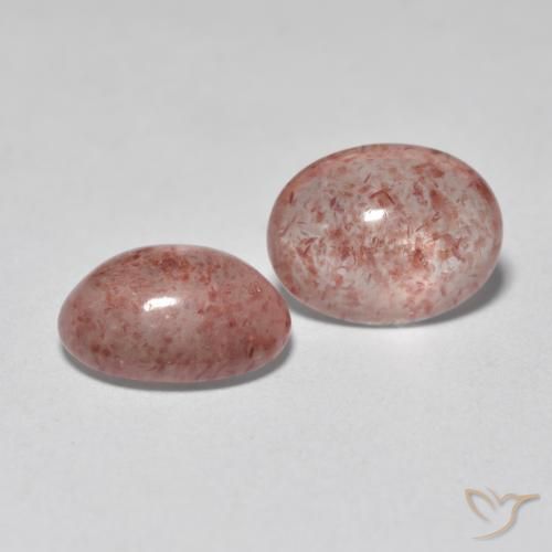 Pedras preciosas de Quartzo Morango Rosa Terroso natural de 2.07 ct, oval, Translúcido