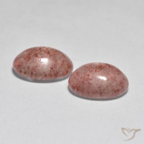 Pedras preciosas de Quartzo Morango Rosa Terroso natural de 2.07 ct, oval, Translúcido