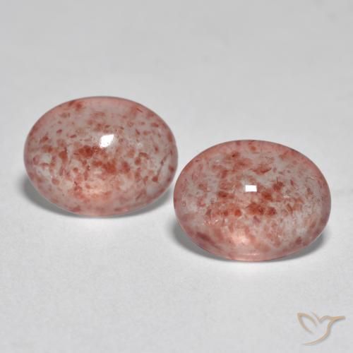 1.99ctw Natural Rosa Médio Claro Quartzo Morango, oval, Translúcido