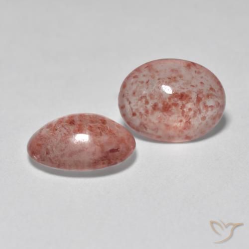 Pedras preciosas de Quartzo Morango Rosa Médio Claro natural de 1.99 ct, oval, Translúcido