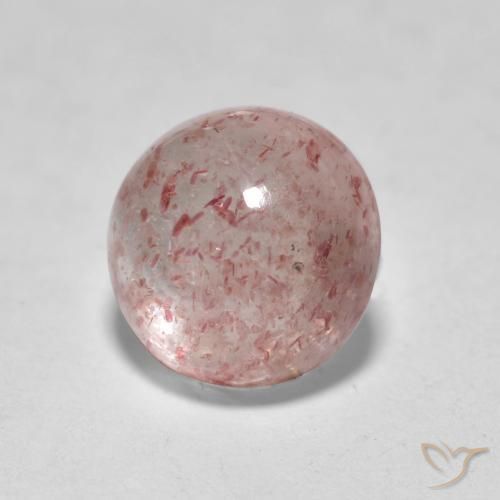 Quartzo Morango Luz rosa Natural 1.63ct, Redondo, Translúcido
