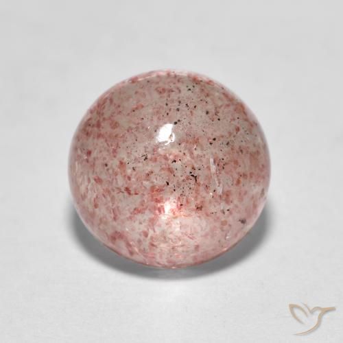 2.35ct Natural Rosa Terroso Quartzo Morango, Redondo, Translúcido