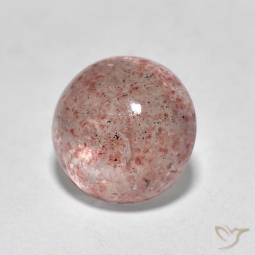 Quartzo Morango Rosa Terroso Natural 2.35ct, Redondo, Translúcido