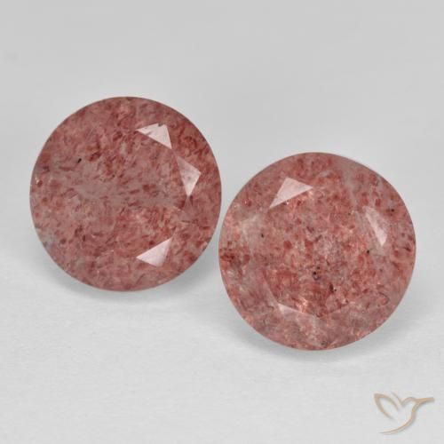 6.12ctw Natural rosa rosa Quartzo Morango, Redondo, Translúcido