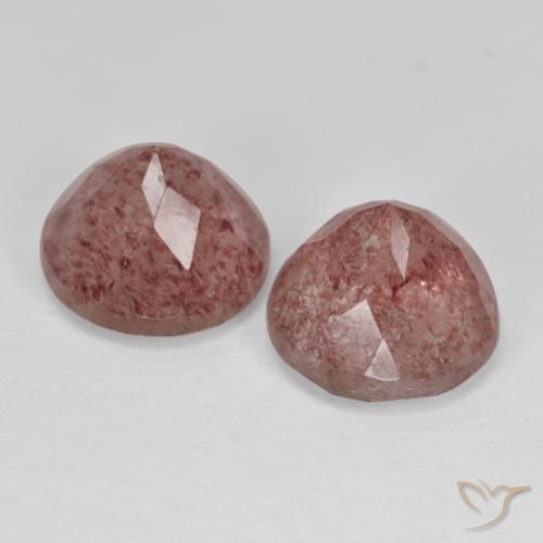 Pedras preciosas de Quartzo Morango rosa rosa natural de 6.12 ct, Redondo, Translúcido