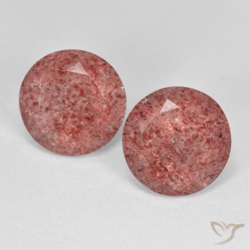 5.38ctw Natural rosa médio Quartzo Morango, Redondo, Translúcido