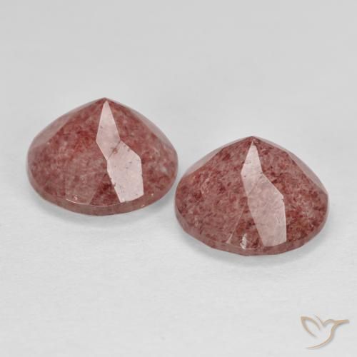 Pedras preciosas de Quartzo Morango rosa médio natural de 5.38 ct, Redondo, Translúcido