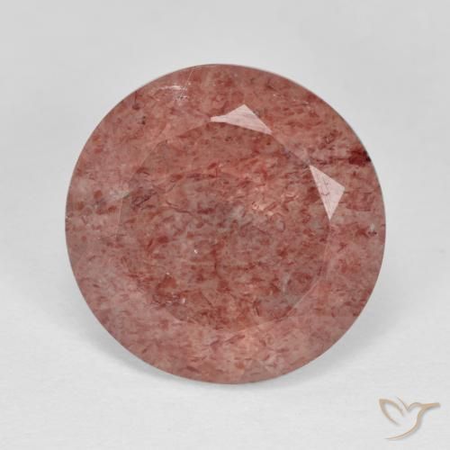 6.90ct Natural rosa médio Quartzo Morango, Redondo, Translúcido