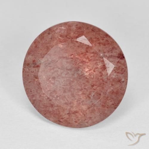 Quartzo Morango rosa médio Natural 6.90ct, Redondo, Translúcido
